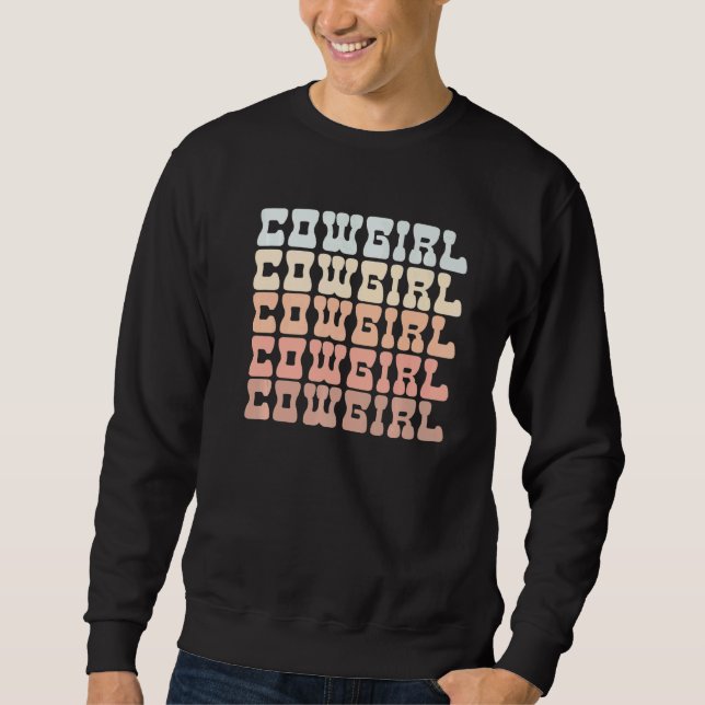 Boho South Western Desert Groovy 70s Cowgirl   Sweatshirt (Vorderseite)
