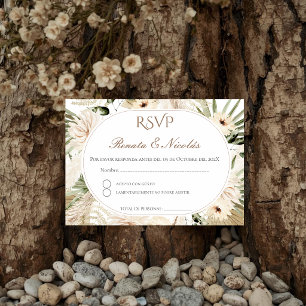 Boho-Spanische Hochzeit-RSVP-Karte Begleitkarte