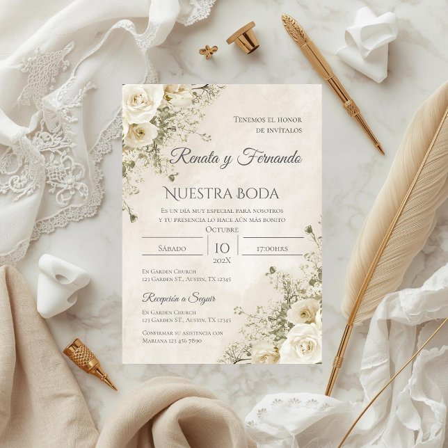 Boho-Spanische Hochzeitseinladung Einladung (Von Creator hochgeladen)