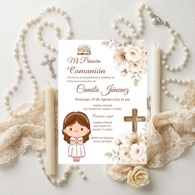 Boho Spanish First Holy Communion Einladung (Von Creator hochgeladen)