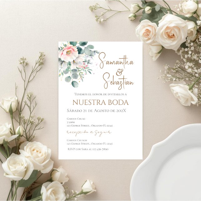 Boho Spanish Wedding Invitation (Créateur téléchargé)