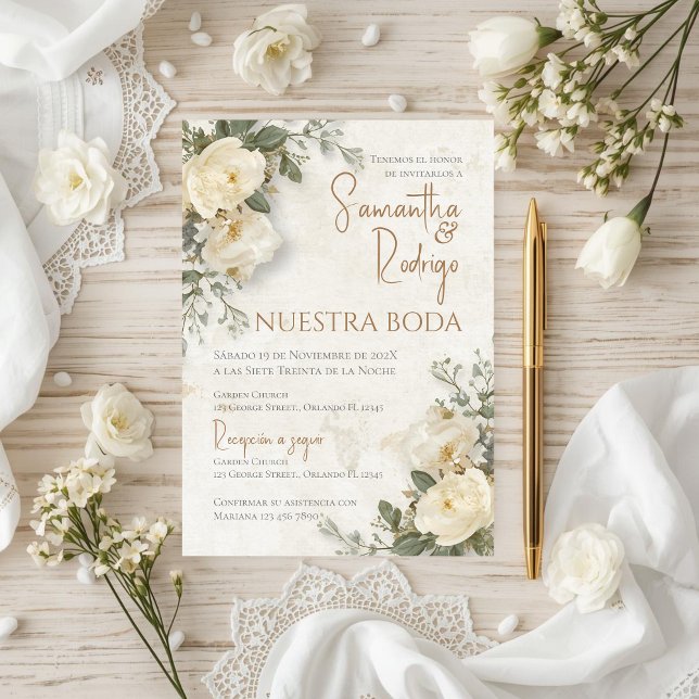 Boho Spanish Wedding Invitation (Créateur téléchargé)