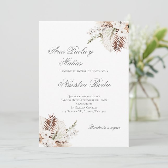 Boho Spanish Wedding Invitation (Debout devant)