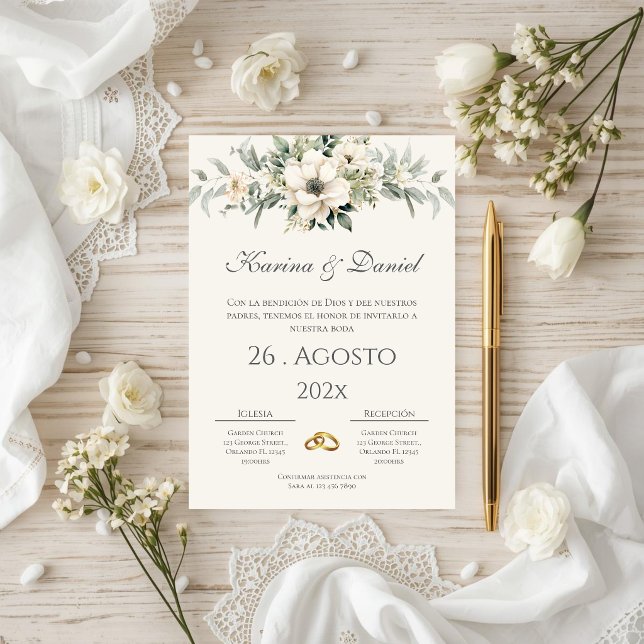 Boho Spanish Wedding Invitation Einladung (Von Creator hochgeladen)
