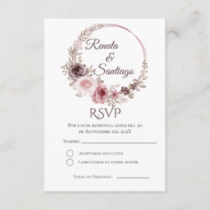 Boho Spanish Wedding RSVP Card Begleitkarte