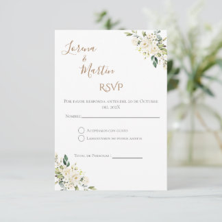 Boho Spanish Wedding RSVP Card Begleitkarte