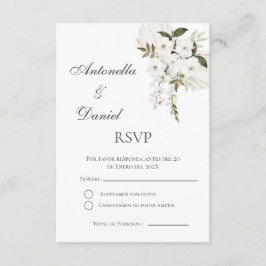 Boho Spanish Wedding RSVP Card Begleitkarte
