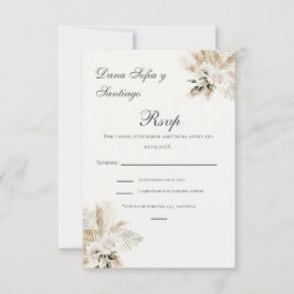 Boho Spanish Wedding RSVP Karte