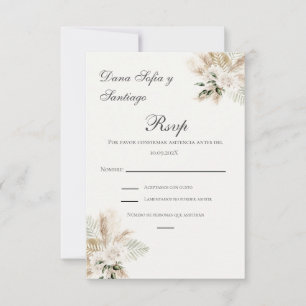 Boho Spanish Wedding RSVP Karte
