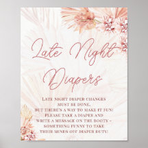 Boho Spate Night Diapers Blush Baby Showküche