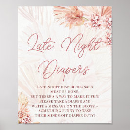 Boho Spate Night Diapers Blush Baby Showküche Poster