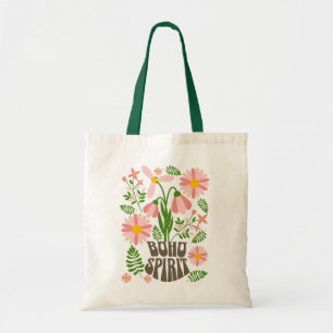 Boho-Spirit-Blumen-Retro-Ästhetik Tragetasche
