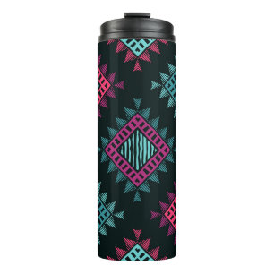 Boho Spirit: Ethnisch-ethnisch-nahtlos im Stamm Thermosbecher