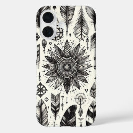 Boho Spirit - HandGezeichnet Federn & Pfeile Telef iPhone 16 Hülle