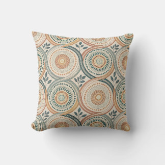 Boho-Spiritualkreis-Mandala- und botanische Blattk Kissen