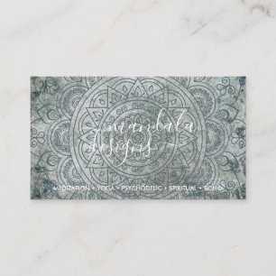 Boho spirituelles grünes Mandala Bohemian Visitenkarte