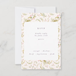 Boho Spring Botanical Big Wildblume Wedding RSVP Karte