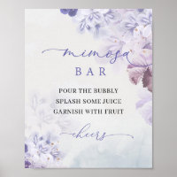 Boho Spring lila staubblaue Blüten Mimosa Bar