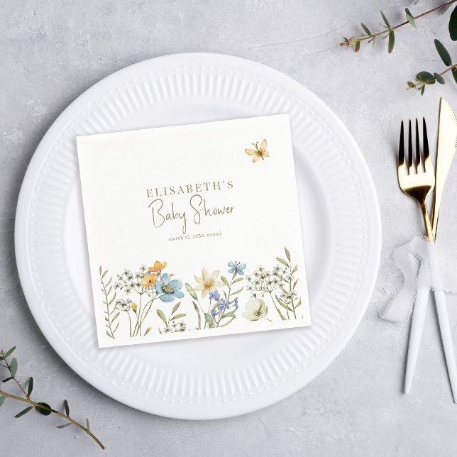 Boho spring personalisierte Babydusche Serviette (Von Creator hochgeladen)