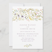 Boho Spring Wild Botanical Florals Stripe Wedding