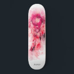 *~* Boho Stamm Shamanic heilig. Dream Catcher Skateboard<br><div class="desc">* Western BOHO American Watercolor Abstrakte Dream Catcher Tour mit hübschen Feathers als Shamanic-Symbol für einen amerikanischen Spirituellen Heiler oder BOHEMIAM Design. * * *** Die Farben sind meist leuchtend DEEP PINK RED MAGENTA Farben auf WEISS. Dieses temperamentbasierte, beliebte boho kreative abstrakte moderne Träumerei- und Feathers-Design wird höchstwahrscheinlich von Shamans,...</div>