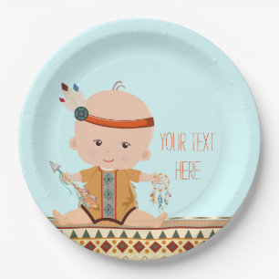 Boho-Stammes-Babyparty Pappteller