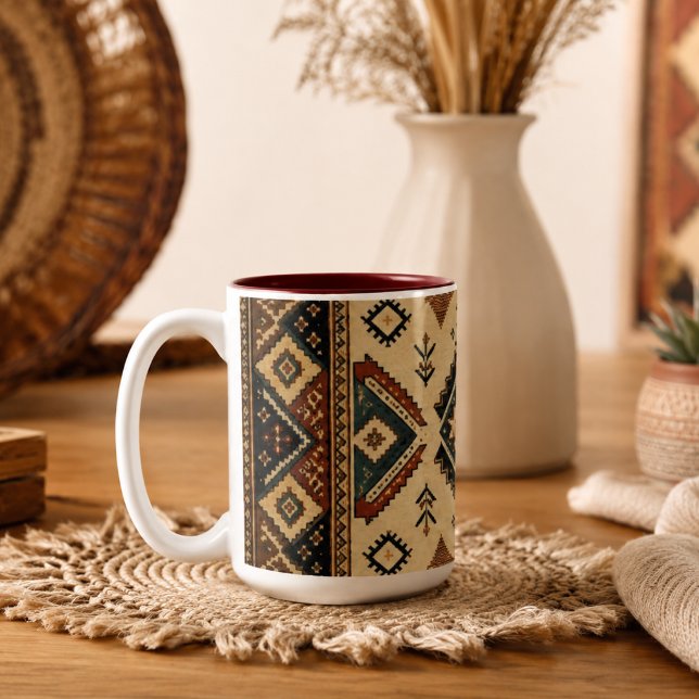 Boho-Stammes-Geometrisches Muster Kaffeetasse | Ru (Von Creator hochgeladen)
