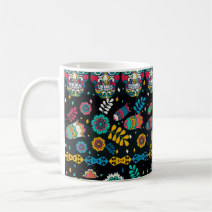 Boho-Stammes-Schädel: farbenfrohes Muster. Kaffeetasse