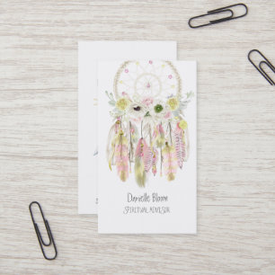Boho-Stammes-Traumfänger Pfeile Federn Blumen Visitenkarte