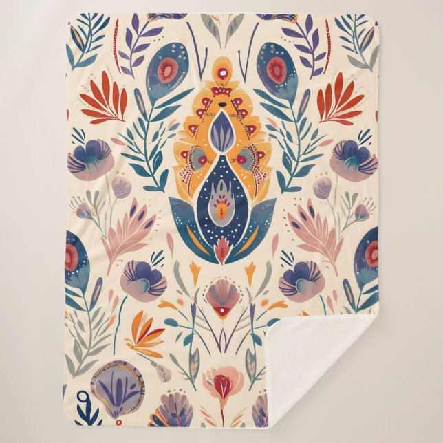 Boho Stammesmuster Sherpadecke (Vorderseite)