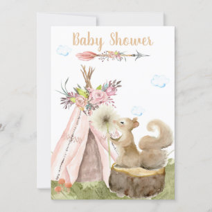 *~* Boho Stammesteepee Eichhörnchen Wald Wald Einladung
