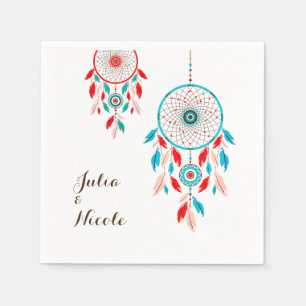 Boho-Stammfeder-Traumfänger-Hochzeit Serviette