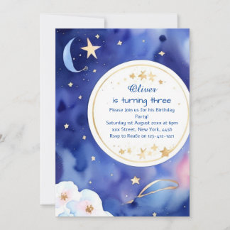 Boho Stardust Children Geburtstag Einladung