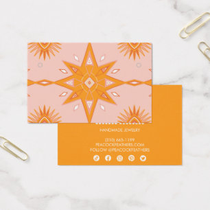 Boho Stars Écouter Collier Bijoux Display Card