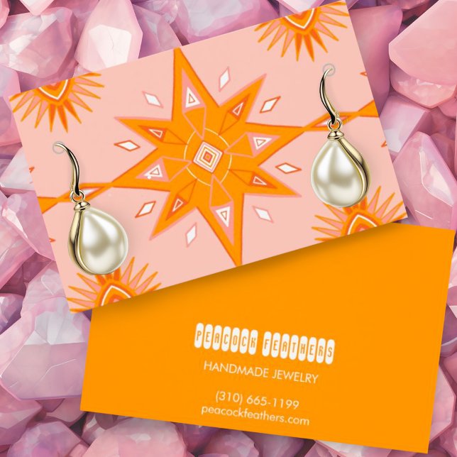 Boho Stars Écouter Collier Bijoux Display Card (Customize these jewelry display cards with your business details and logo)