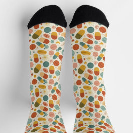 Boho Stars Feathers Pharmacy Socks CPhT Aquamarin Socken