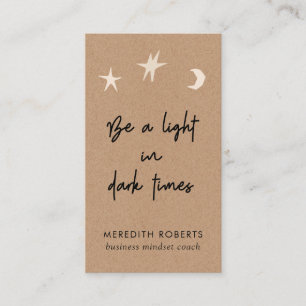 Boho Stars Moon Motivierend Quote Kraft Visitenkarte