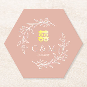 Boho staubige Rosa-Laubkäfer moderne chinesische H Untersetzer