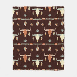Boho Steer Pattern Fleecedecke