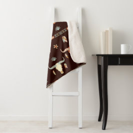 Boho Steer Pattern Sherpadecke