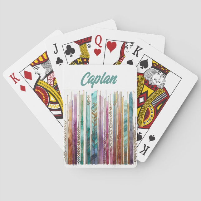 Boho Stil, Alkoholink Art, künstlerisch, Sinti und Spielkarten (Rückseite)