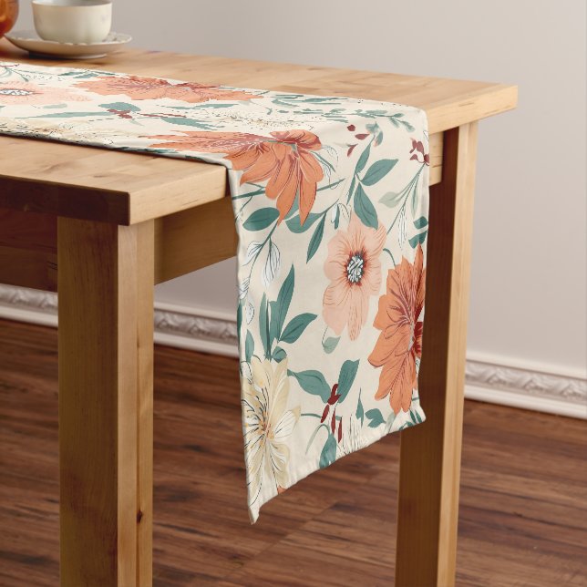 Boho Stil Blume Muster hellen Farben Kurzer Tischläufer (Beispiel)