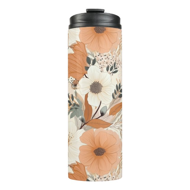 Boho Stil Blume Muster hellen Farben Thermosbecher (Vorderseite)