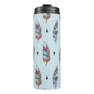 Boho-Stil Feder Handgezeichnet Thermosbecher