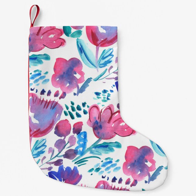 boho Stil florale rustikale Hand gezeichnete Abbil Kleiner Weihnachtsstrumpf (Vorderseite)