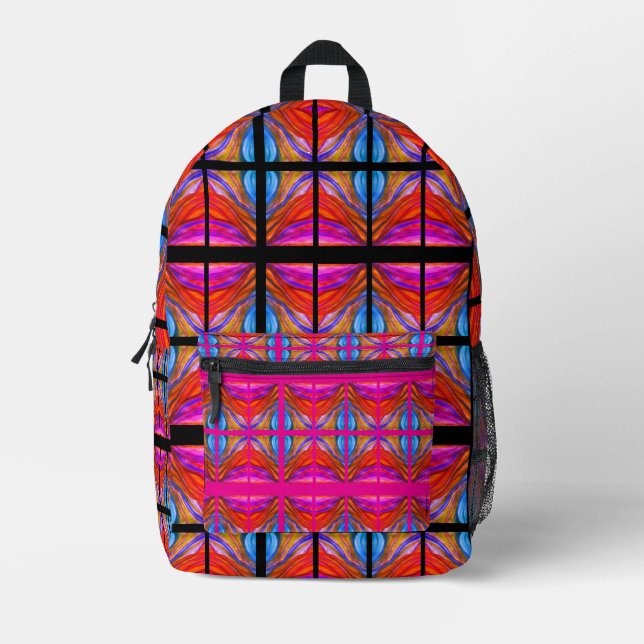 Boho Stil heiß rosa Bedruckter Rucksack (Vorderseite)