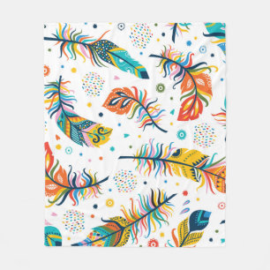 Boho Stil, nahtloses Federmuster. Fleecedecke