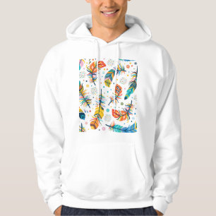 Boho Stil, nahtloses Federmuster. Hoodie
