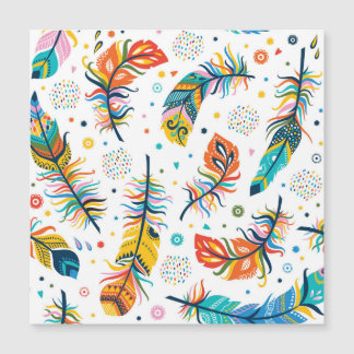 Boho Stil, nahtloses Federmuster. Magnetkarte