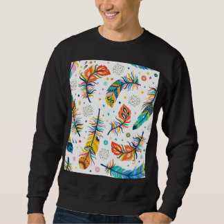Boho Stil, nahtloses Federmuster. Sweatshirt